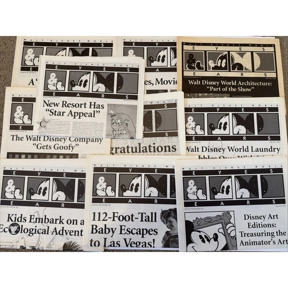 Walt Disney World Eyes & Ears cast member exclusive LOT OF 10 All 1992